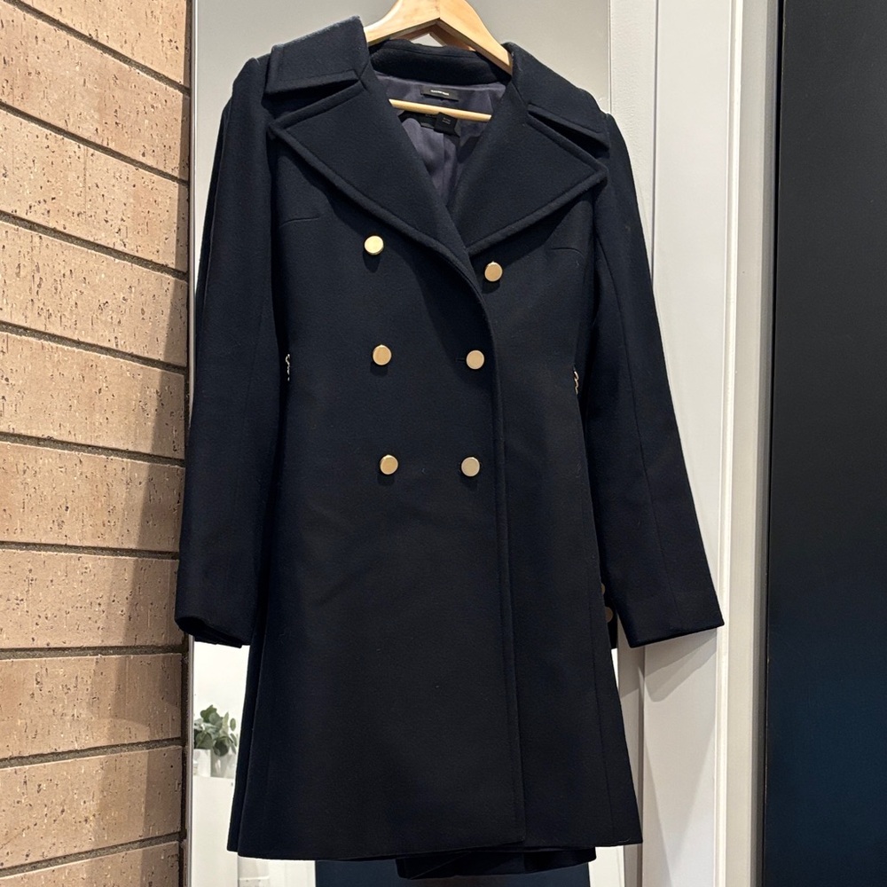 Club Monaco Navy Italian Wool Coat, NWOT, S